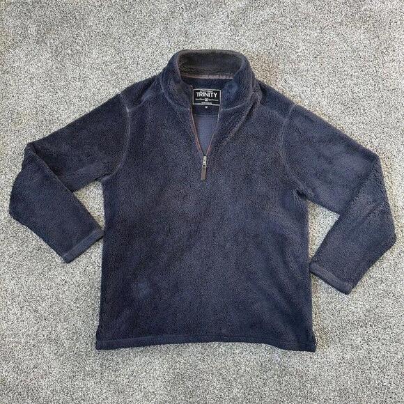 American Traditional Trinity jacket sherpa quarter zip Size M Blue Navy - Picture 1 of 8
